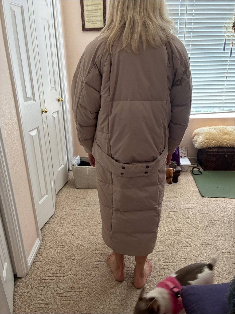 Gallery Tan Puffer Jacket with Pink Accents - Picture 6 of 8